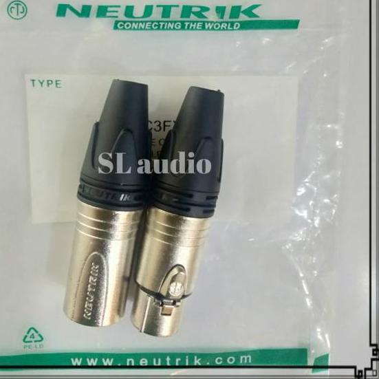 Baru - Jack canon xlr male to female neutrik / JEK MIC XLR 3 PIN NEUTRIK SEPASANG TERLARIS..
