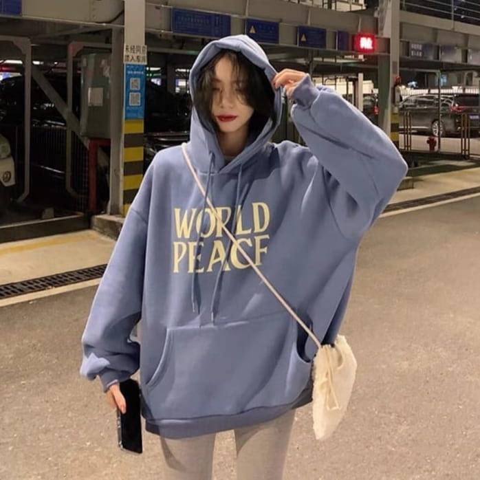 WOPLD 2XL Hoodie Sweater Oversize Wanita | Hoodie &amp; Jumper Gaya Kasual Korean Style