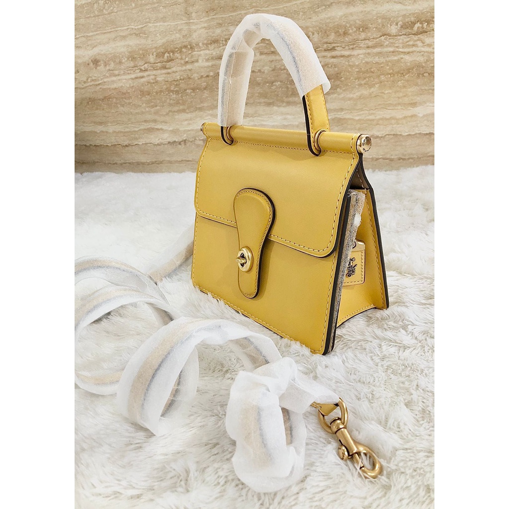 Tas Coach Yellow Wills 18 Top Handle Crossbody Handbag New Original