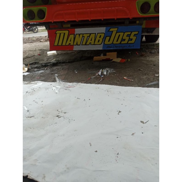 stiker tulisan karpet truk