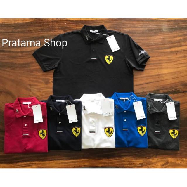 Kaos kerah Lacoste la FERRARI
