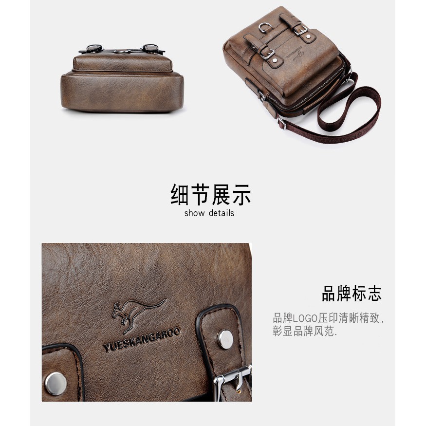 [ORIGINAL] Yueskangaroo Tas Selempang Kulit Import Pria Business Men's Shoulder Bag Korean Style