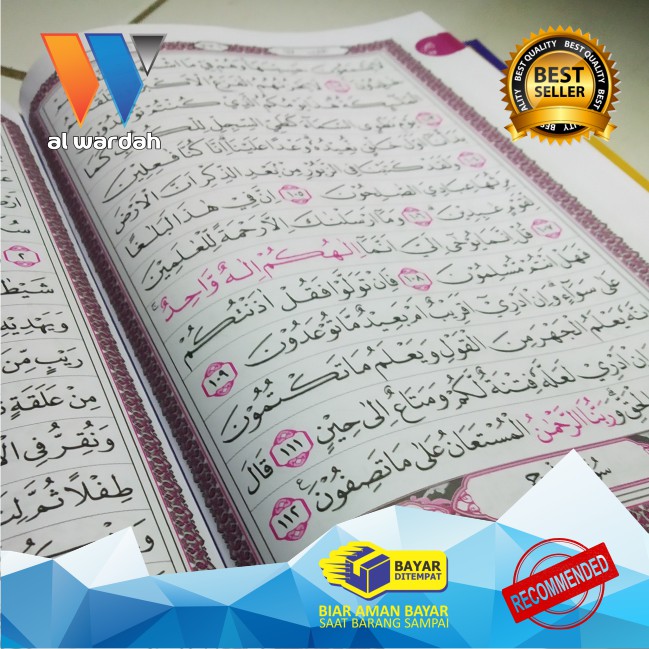 Mushaf Original Al quran 15 Baris ukuran B5 Ukuran (18 X 28 Cm) Al quran Waqaf packing kardus