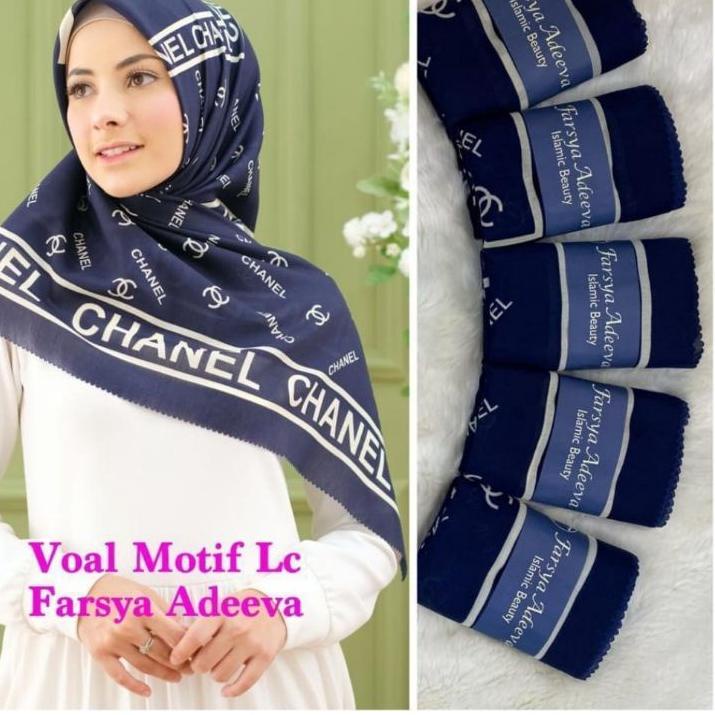 Stok terbaru HIJAB SEGI EMPAT VOAL MOTIF DIOR CHANEL GUCCI PREMIUM LASER CUT / DEENAY DENAY KW / VOA