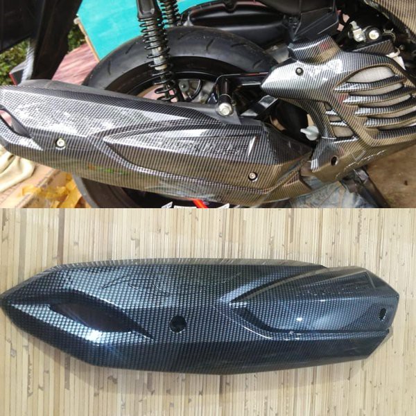 Cover Tutup Knalpot Aerox NEMO Carbon Tutup Cover Pelindung Knalpot Variasi Aksesoris Yamaha AEROX