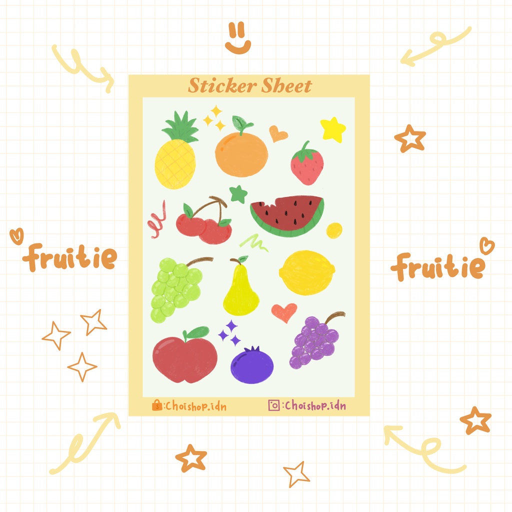 

FRUITIE STICKER SHEET