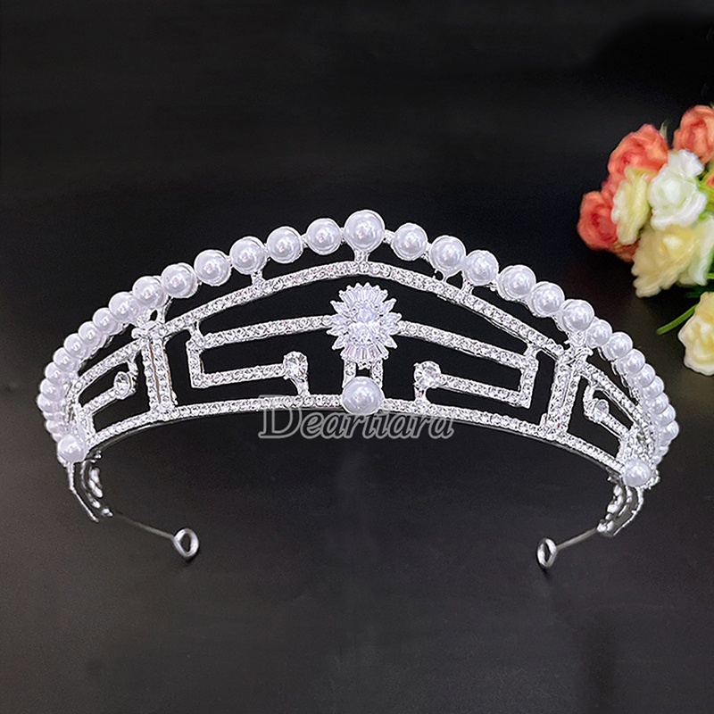 Mahkota Tiara Full Berlian Imitasi Berkilau Untuk Pengantin Wanita