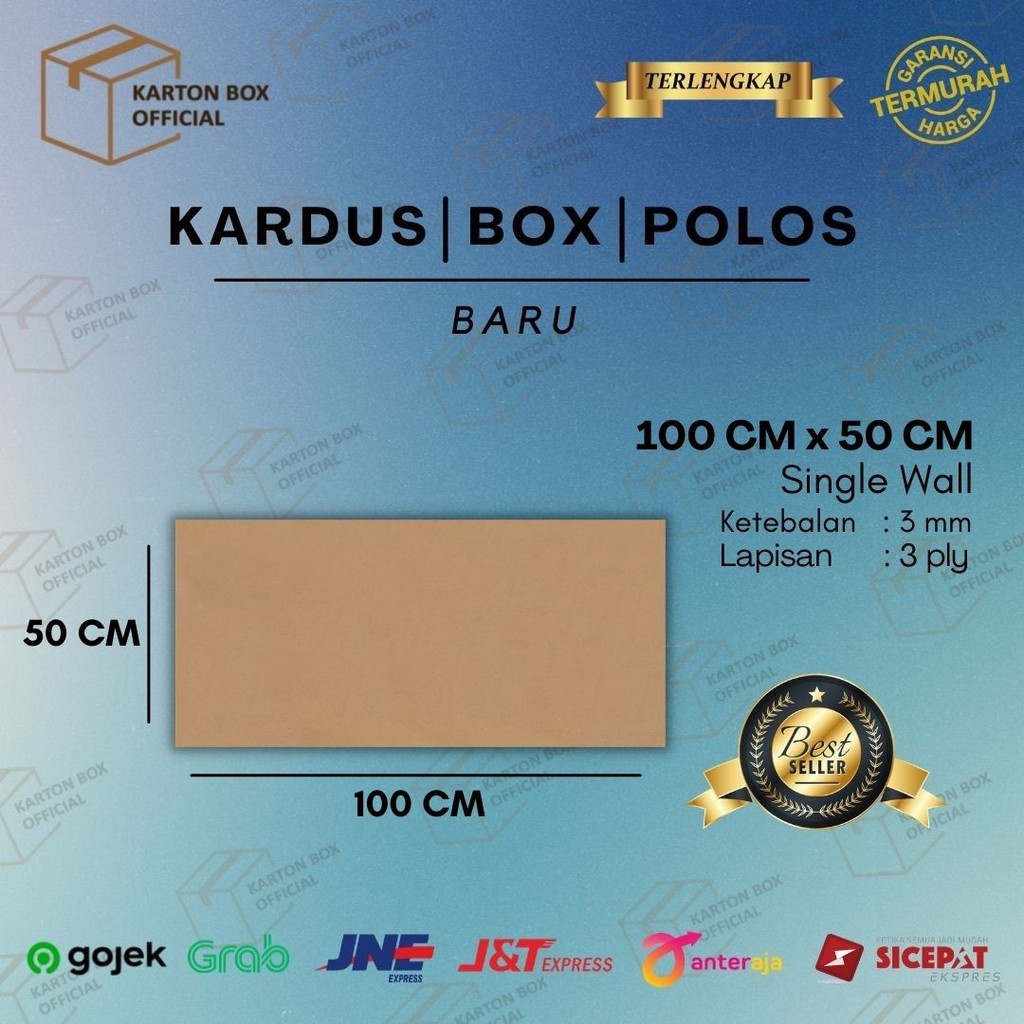 

Kardus Karton Lembaran 100x50 CM Dus Polos Packing Besar