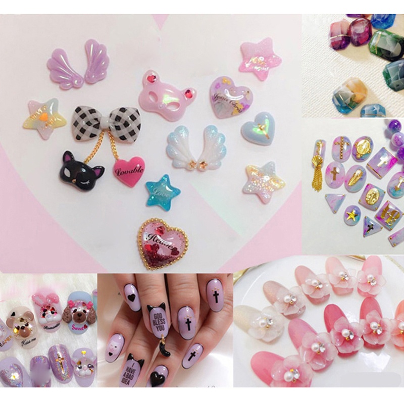 Siy 36pcs Cetakan Nail Art Bahan Silikon Bentuk Daunbungabinatang Ukuran Mini