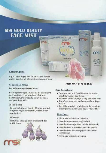 Msi Gold Beauty Face Mist Biospray Msi Silver Ion Msi Face Mist Msi Shopee Indonesia