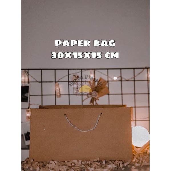 

Paper Bag / Tas Kertas Polos Warna Coklat Ukuran 30 x 15 x 15 CM
