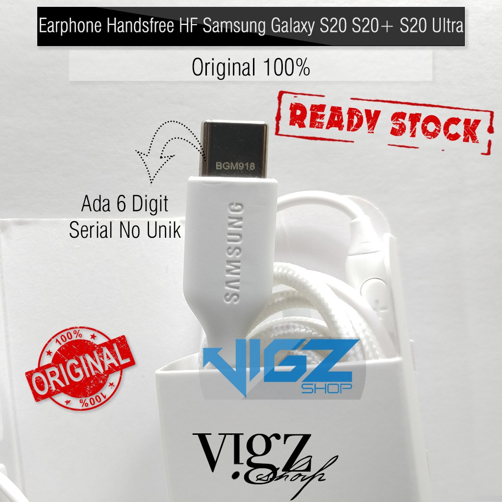 Earphone Handsfree HF Samsung Galaxy S21 Ultra S21+ S20 S20 Ultra Note20 Note 20 Ultra USB Type C Original 100%