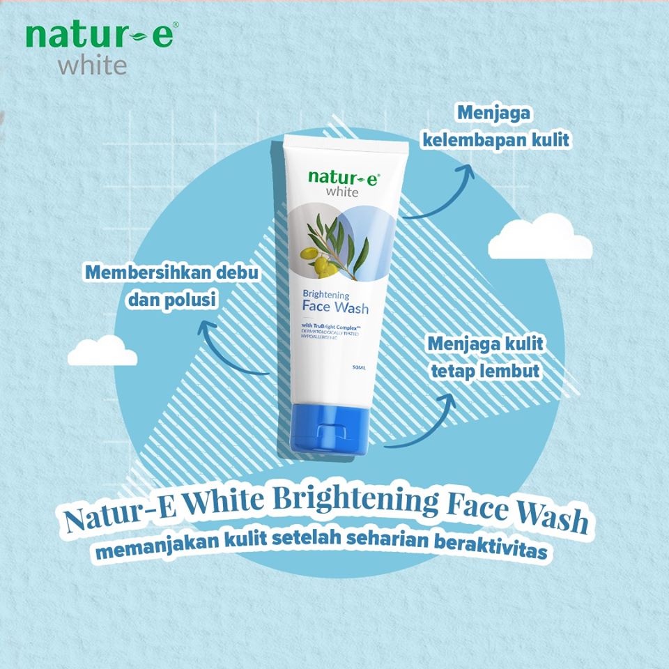 [BPOM] Natur-E White Brightening Face Wash 50ml / Natur E / Face Cleanser / Pembersih / Facial Wash / Sabun Wajah / MY MOM