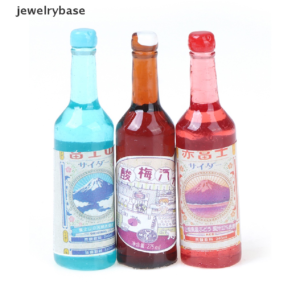 (Base) 5pcs / Set Miniatur Botol Soda / Air Minum Skala 1: 12 Untuk Dekorasi Rumah Boneka