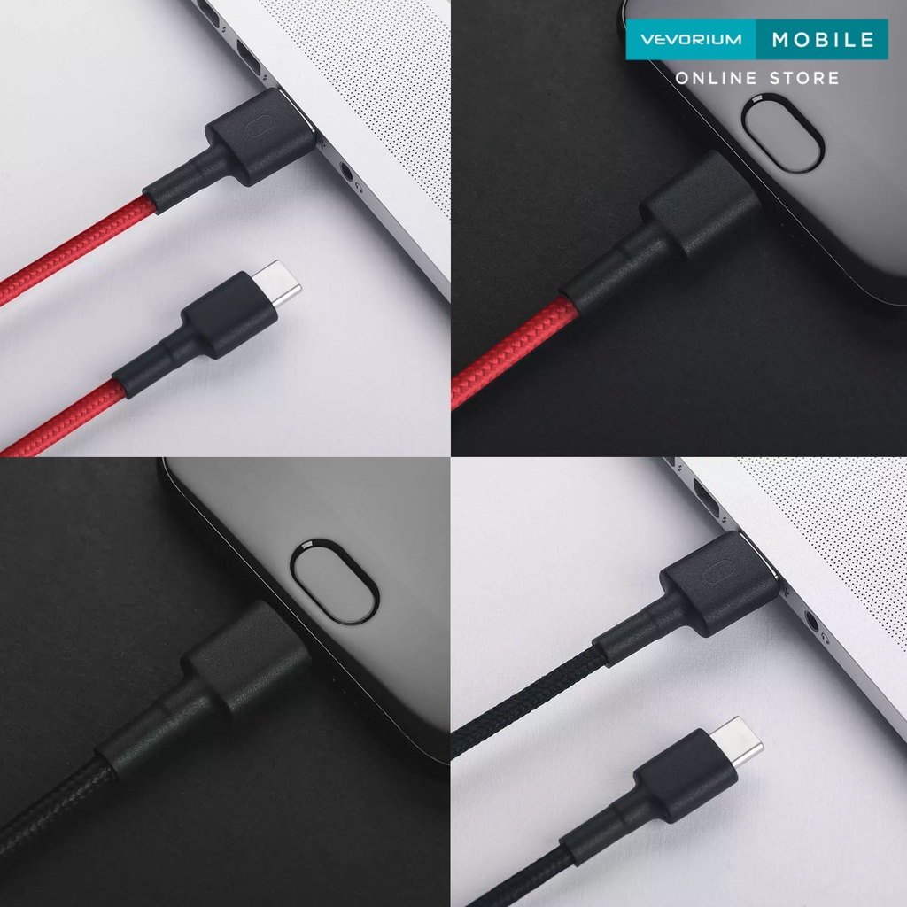 Xiaomi 3A 18W/27W 100cm Kabel Data Type C Kevlar Braided Fast Charging Data Cable Type-C Tipe C Original Ori