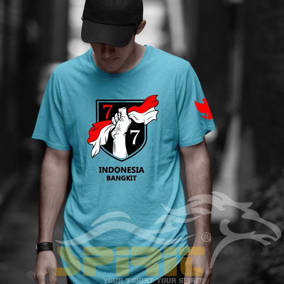 Terbaik.. Kaos Distro HUT RI 77th Indonesia Bangkit Baju Kemerdekaan Indonesia 17 Agustus 2022 Kaos 