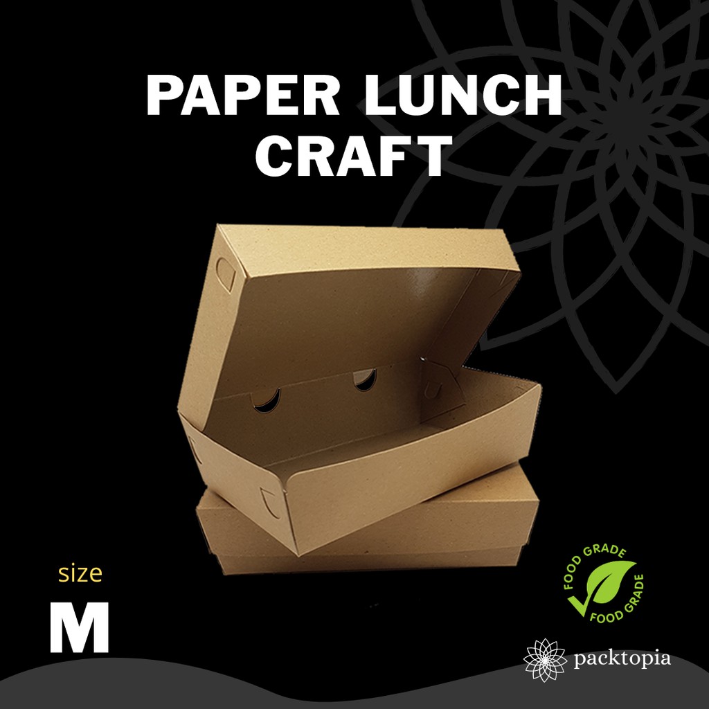 

PAPER LUNCH BOX CRAFT COKELAT LAMINASI UKURAN M