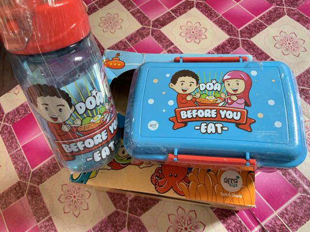 Promo Lunch Set Afrakids Tempat Bekal Dan Botol Minum Anak Sekolah Higyenis Foodgrade