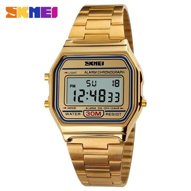 SKMEI 1123 Jam Tangan Wanita Digital Stainless Steel WK-SBY