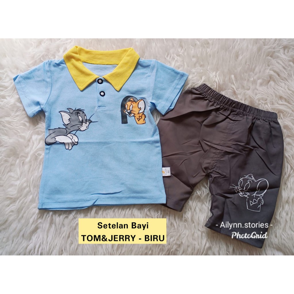 AS Setelan baju Anak bayi / baby motif Tom and Jerry