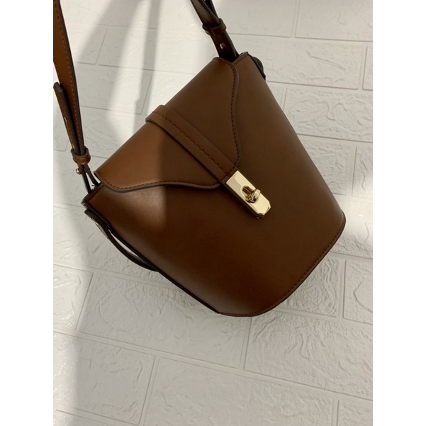 MANGO BOX BAG | MANGO SHOULDER BAG | MANGO CROSS BODY BAG IN TAN  -  original #preloved