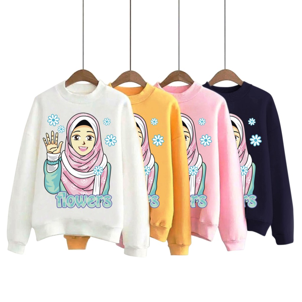 Bess - Sweater Murah Wanita / Sweater Lengan Panjang HIJAB FLOWERS