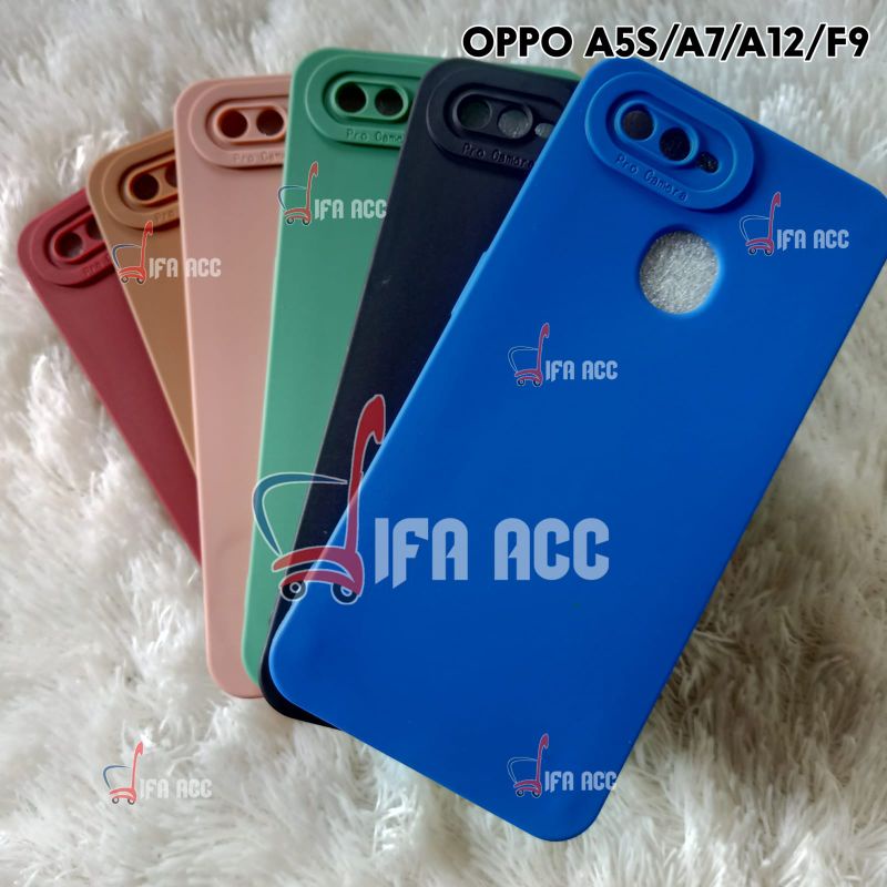 CASE Oppo A5s / Oppo A12 / Oppo A7 / Oppo f9  Softcase TPU pro  macaron pelindung Pro camera 360