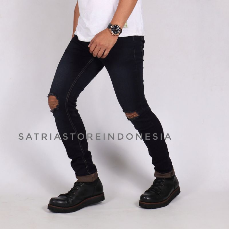 Ripped Jeans Pria , Celana Sobek Pria Skinny jeans Stretch Premium Quality