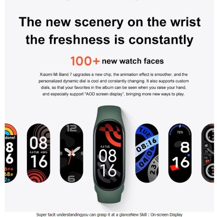 Xiaomi Mi Smartband 7 1.62inch AMOLED HD Screen Display SpO2 5ATM Original Garansi Resmi