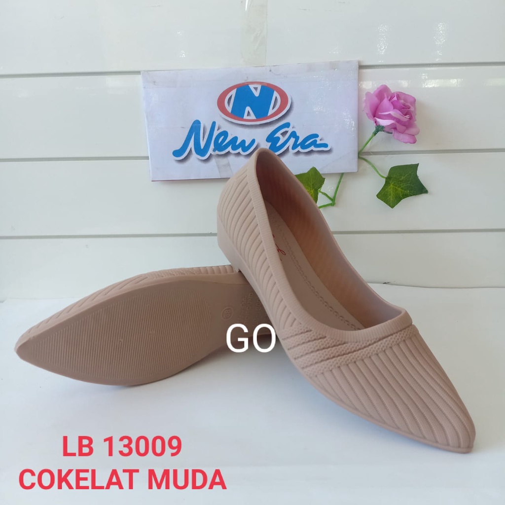 gos NEW ERA LB 13009 Sepatu Flatshoes Wanita Karet Jelly Cewek Original Merk New Era Size 37-40