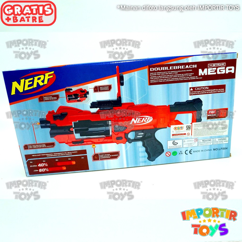 NERF GUN ELEKTRIK IMPORT + PELURU KARET + FREE BATRE (Ber-SNI) IMPORTIR TOYS