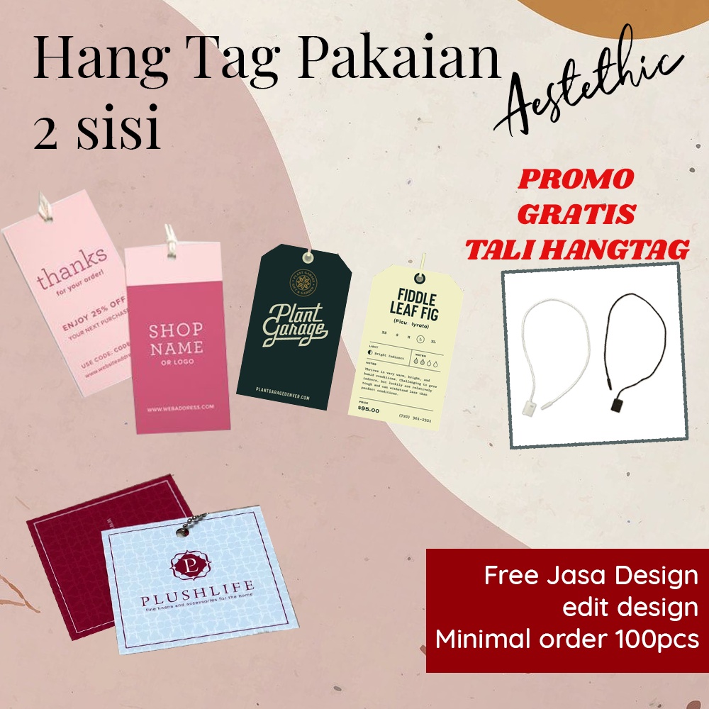 

Custom Hangtag Free Tali - Cetak Hangtag - Hang Tag Pakaian - 2 Sisi