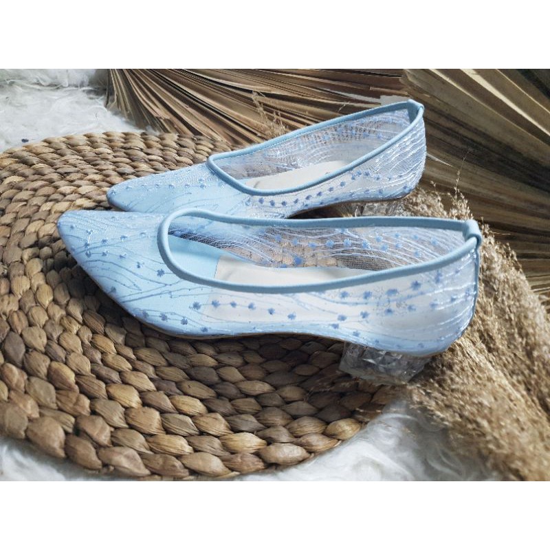 sepatu wedding baby blue wanita cantik sepatu wanita