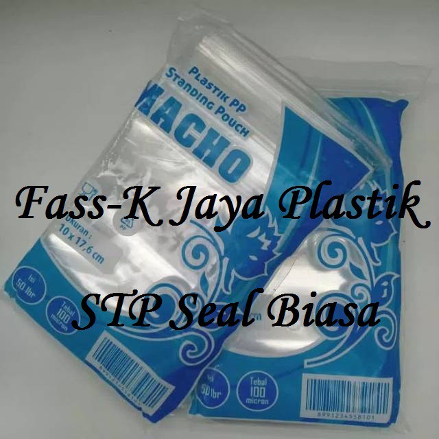 Plastik Standing pouch / Plastik Klip berdiri / STP ukuran 10x17,6 isi 50 lembar Seal Biasa