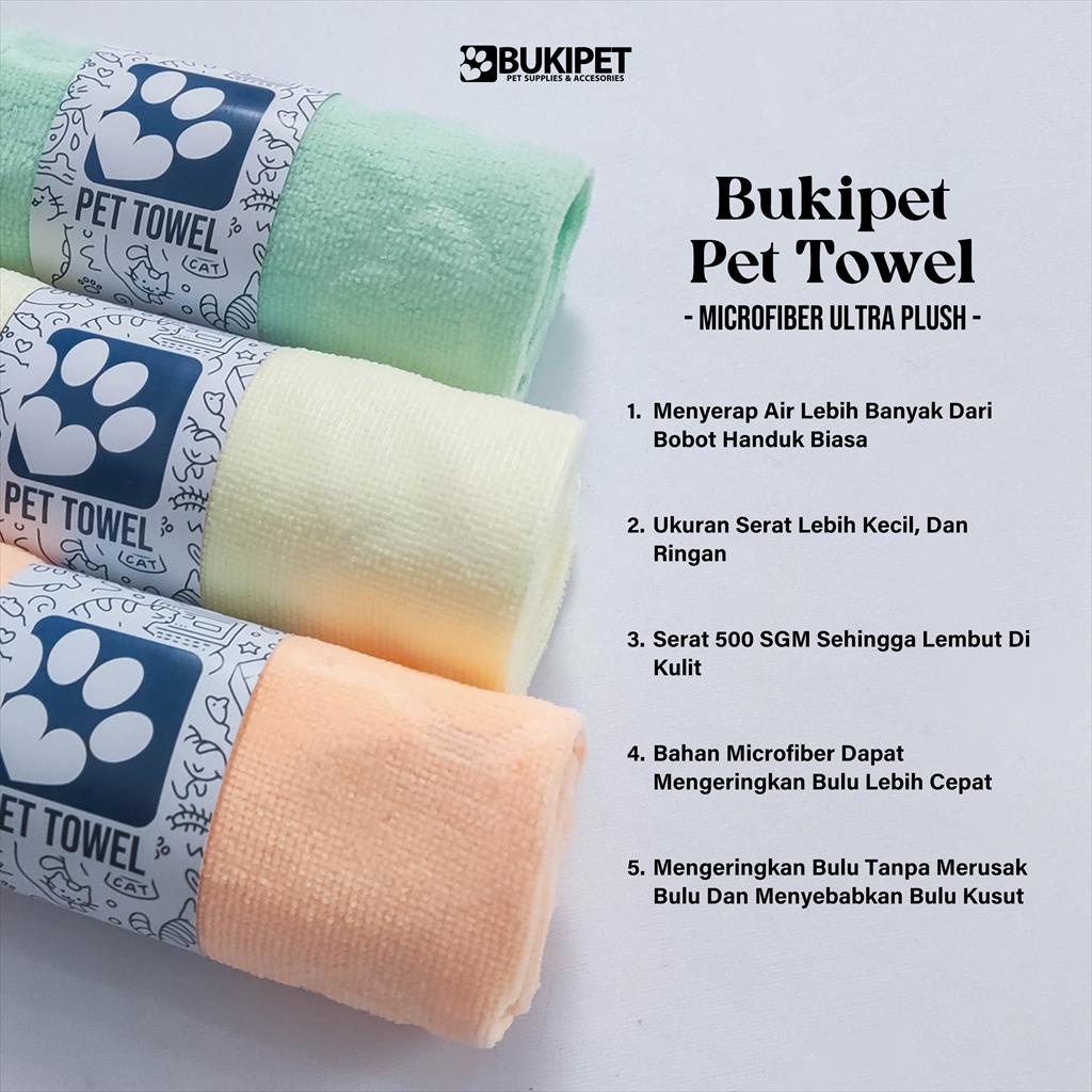 Handuk Kucing &amp; Anjing Bahan  Microfiber Ultra Plush 100% Untuk Mengeringkan Bulu Secara Cepat - Pet Towel