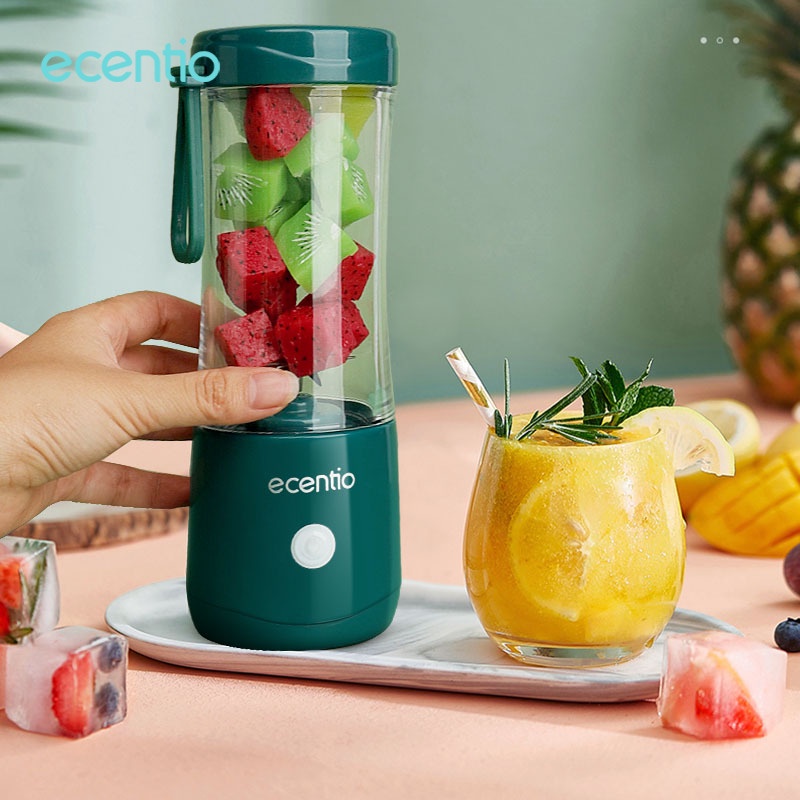 ecentio Blender Portable 380Ml Usb Juicer Mini Multifungsi 6 Mata Pisau Kaca Menebal Cangkir