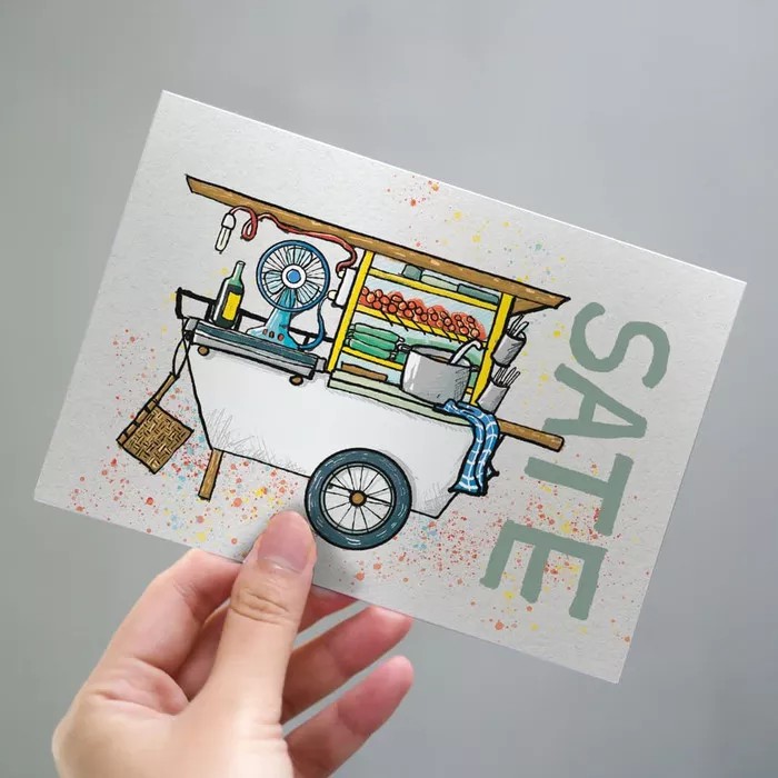 

Sate Postcard by Lestari - Kartu Pos Ilustrasi