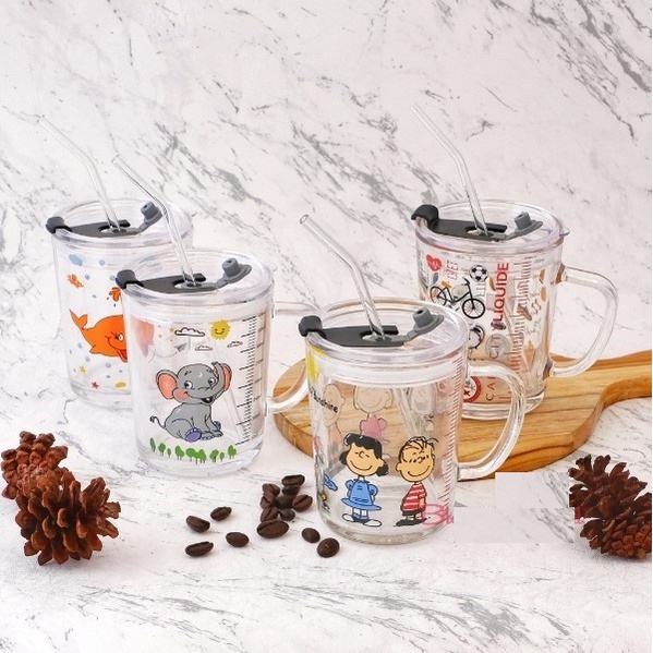 Gelas Kaca Motif Animal - Mug Kaca - Gelas Air Minum Karakter - Gelas Kaca Karakter - Glass Ware H481