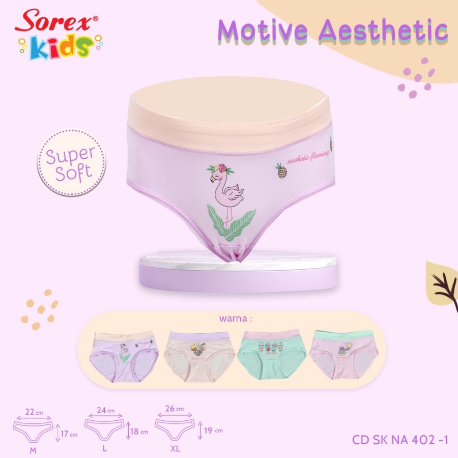 CELANA DALAM ANAK CEWEK CD SEGITIGA SOREX KIDS GIRL NA 402 SUPER SOFT