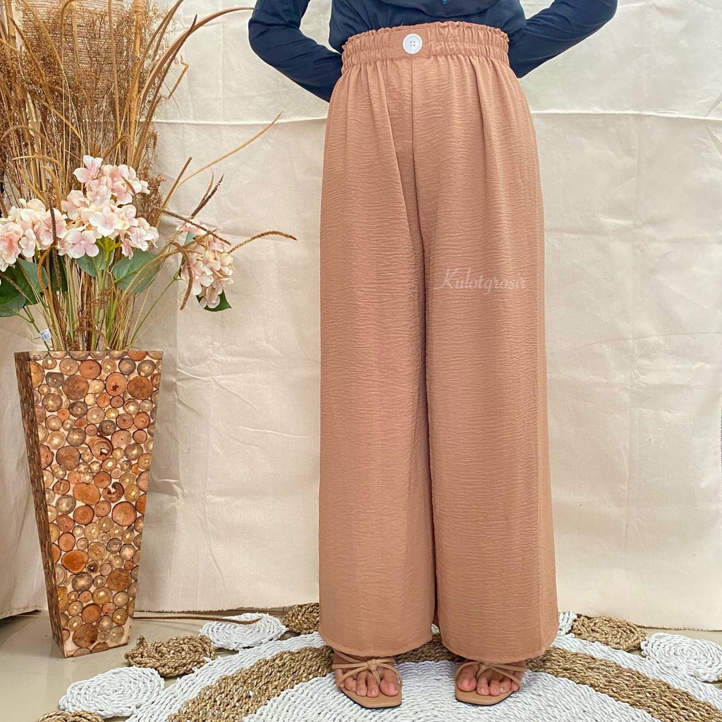 CRINKLE AIRFLOW LOOSE PANTS VARIASI KANCING/KULOT CRINKLE AIRFLOW HIGHWAIST