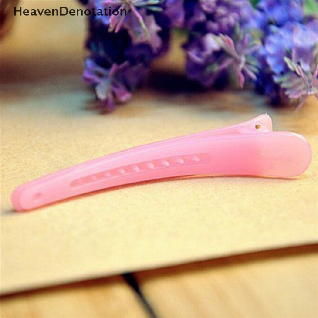 (Heavendenotation) 10pcs Jepit Rambut Buaya Bahan Plastik Warna Campur Untuk Anak Perempuan Diy