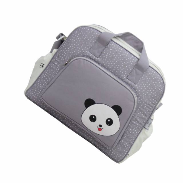 Omiland Tas Bayi BESAR Panda series abu saku print OBT 4331//Tas Kecil Panda Series OBT4321