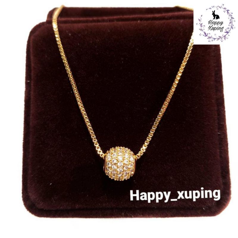 SET KALUNG XUPING ASLI TITANIUM  FASHION KOREA LAPIS EMAS - MODEL LIONTIN BOLA MATA - XUPING PREMIUM