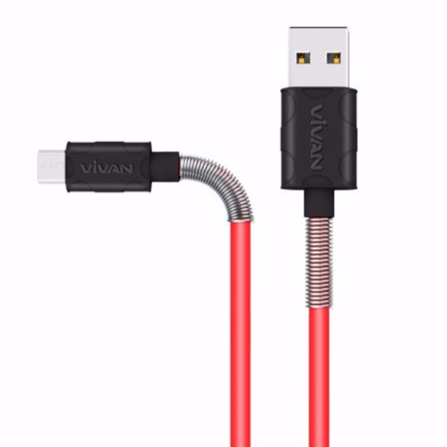 VIVAN Kabel Data SPRING Micro USB Cable FM100 2.4A 1M