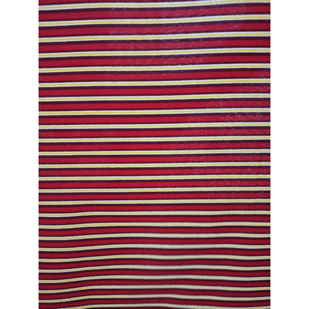 Kain TC poli katun lebar kain 150 cm salur merah tua variasi kerajinan tangan prakarya cover