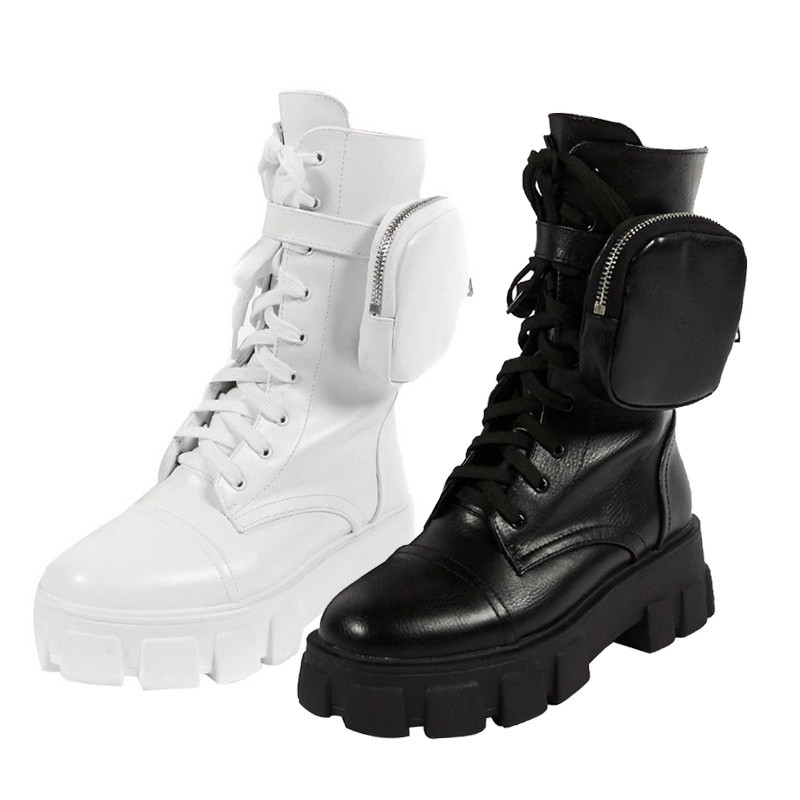 white chunky boots platform