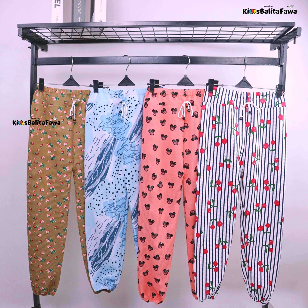 Jogger Motif Uk 10-12 Tahun / Celana Panjang Anak Laki Perempuan Grosir Murah Joger Pants Import