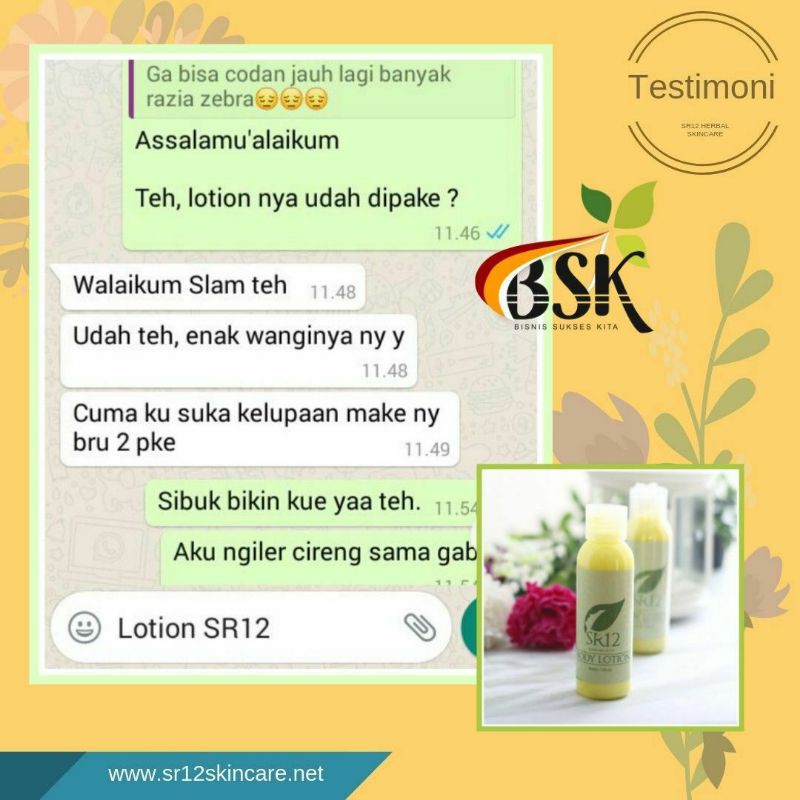 LOTION PEMUTIH BADAN BPOM TERLARIS / SR12 WHITENING BODY LOTION / LOTION PENCERAH AMAN &amp; ALAMI