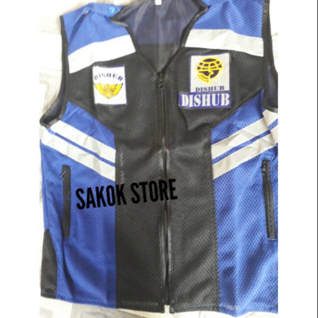 Rompi jala iga biru mix hitam / rompi dishub