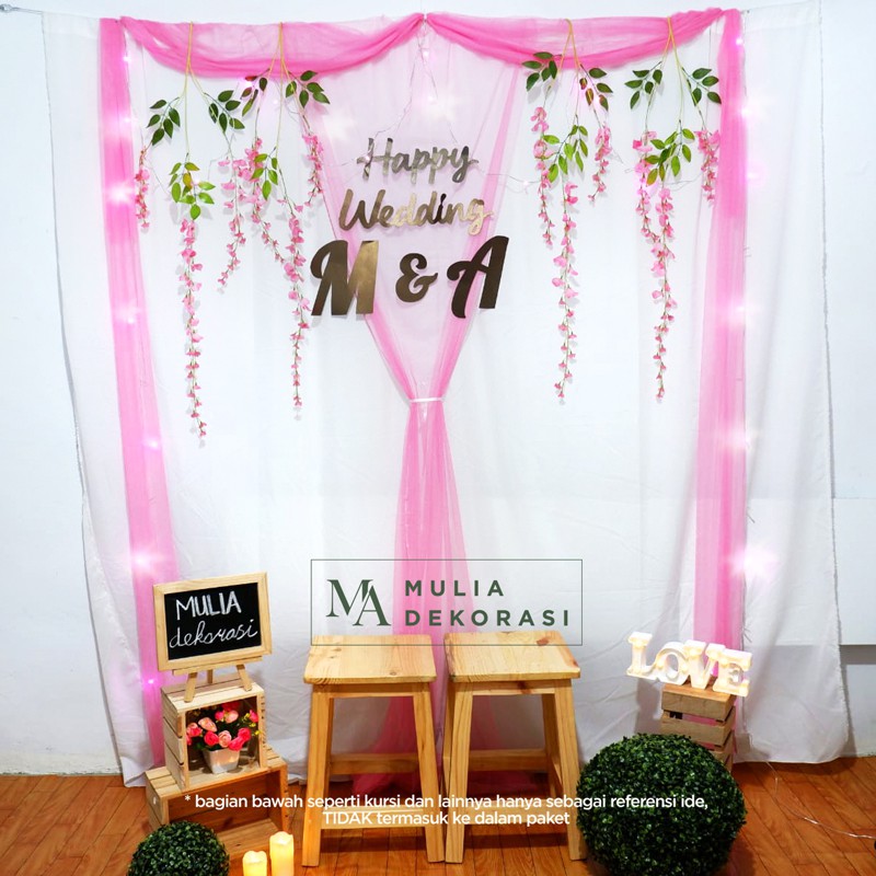 Dekorasi Backdrop Lamaran Nikahan Aqiqah Khitan Background Bekdrop Tunangan Akad Nikah Paket Mulia H